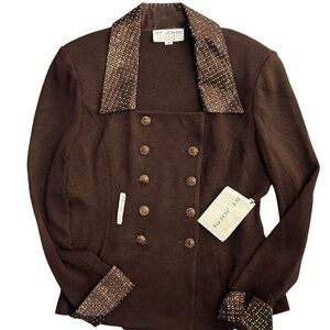 St John knit cardigan sz 8 damaged with tags $1000 retail